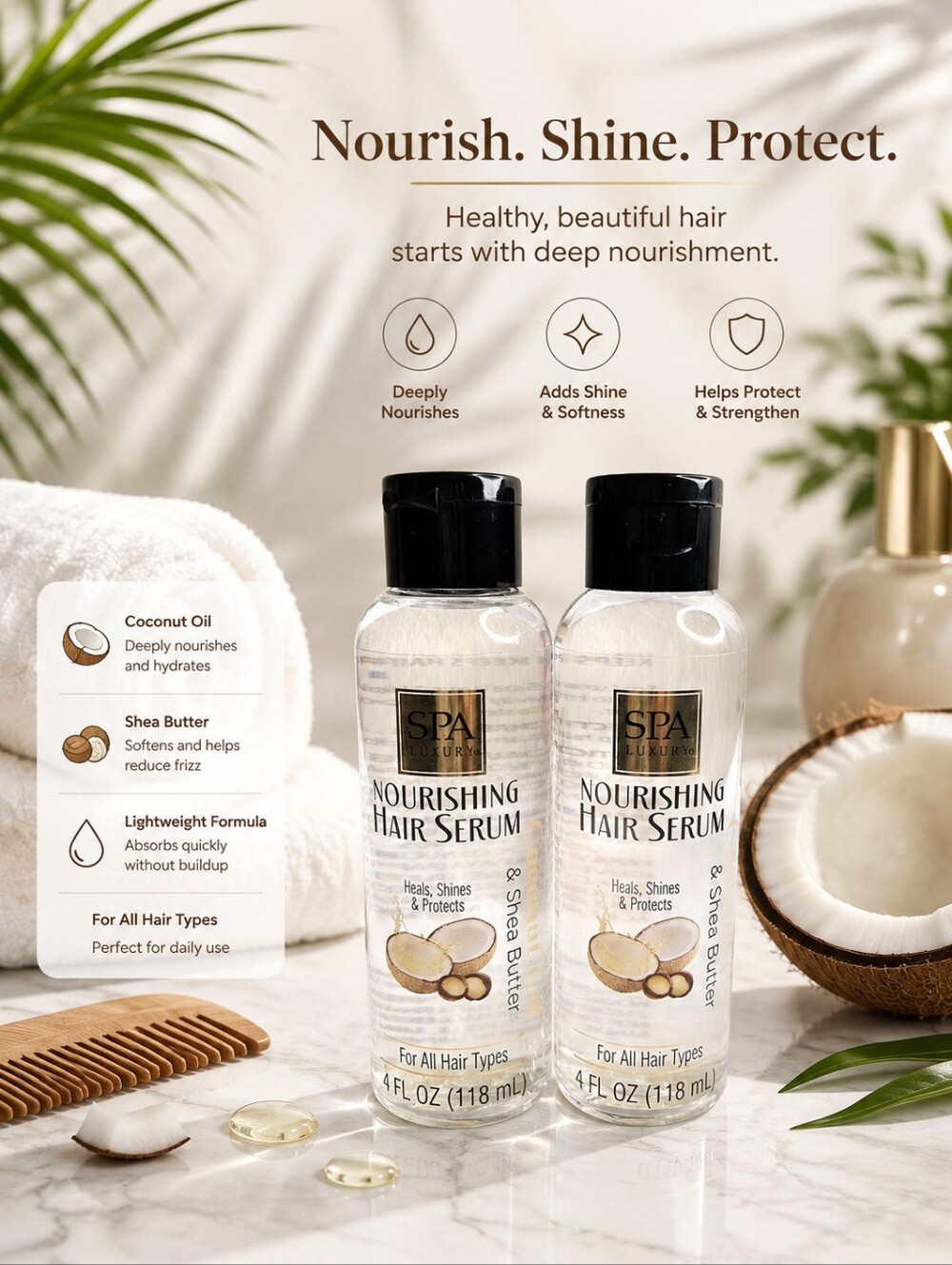 NOURISHING HAIR SERUM COCUNUT & SHEA BUTTER 2x